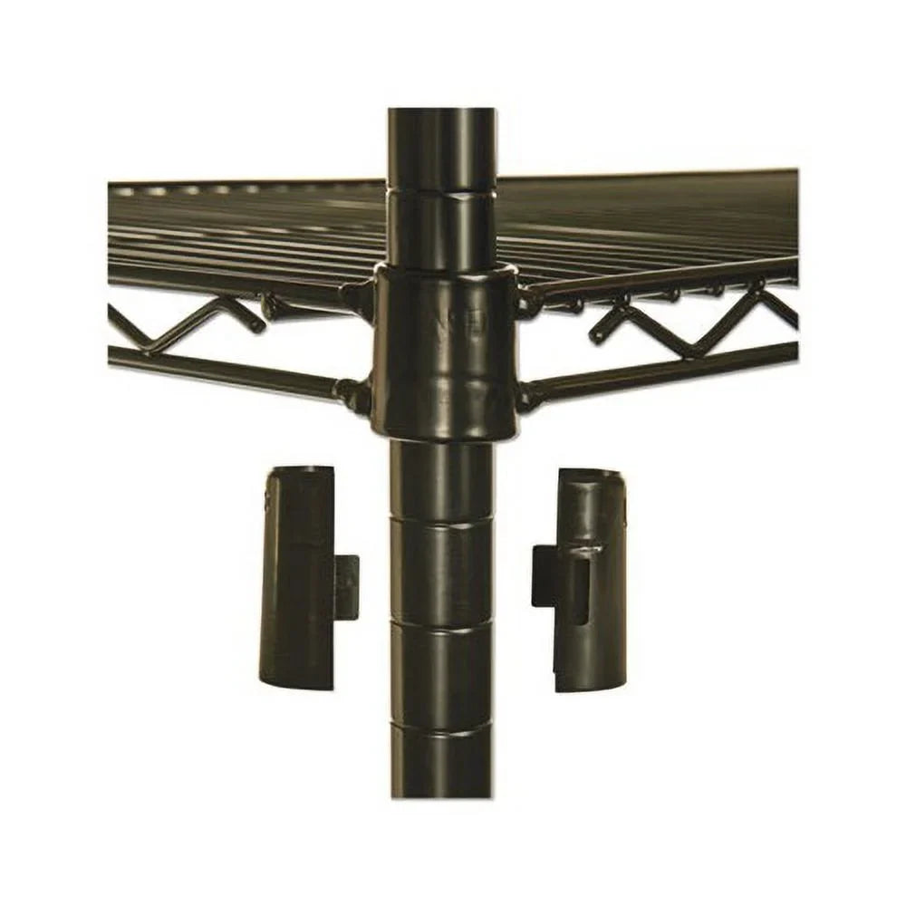 x Wire x Industrial 36w Certified NSF 18d Black Shelving 72h, Kit 4-Shelf