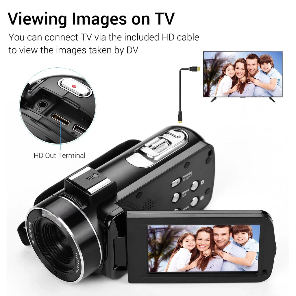 DV Function Professional Digital Video 4K 3.0 Mounting with CMOS Handheld Burst Andoer Camcorder Inch for Monitor Shoe Sensor IPS Microphone Hot -Shaking