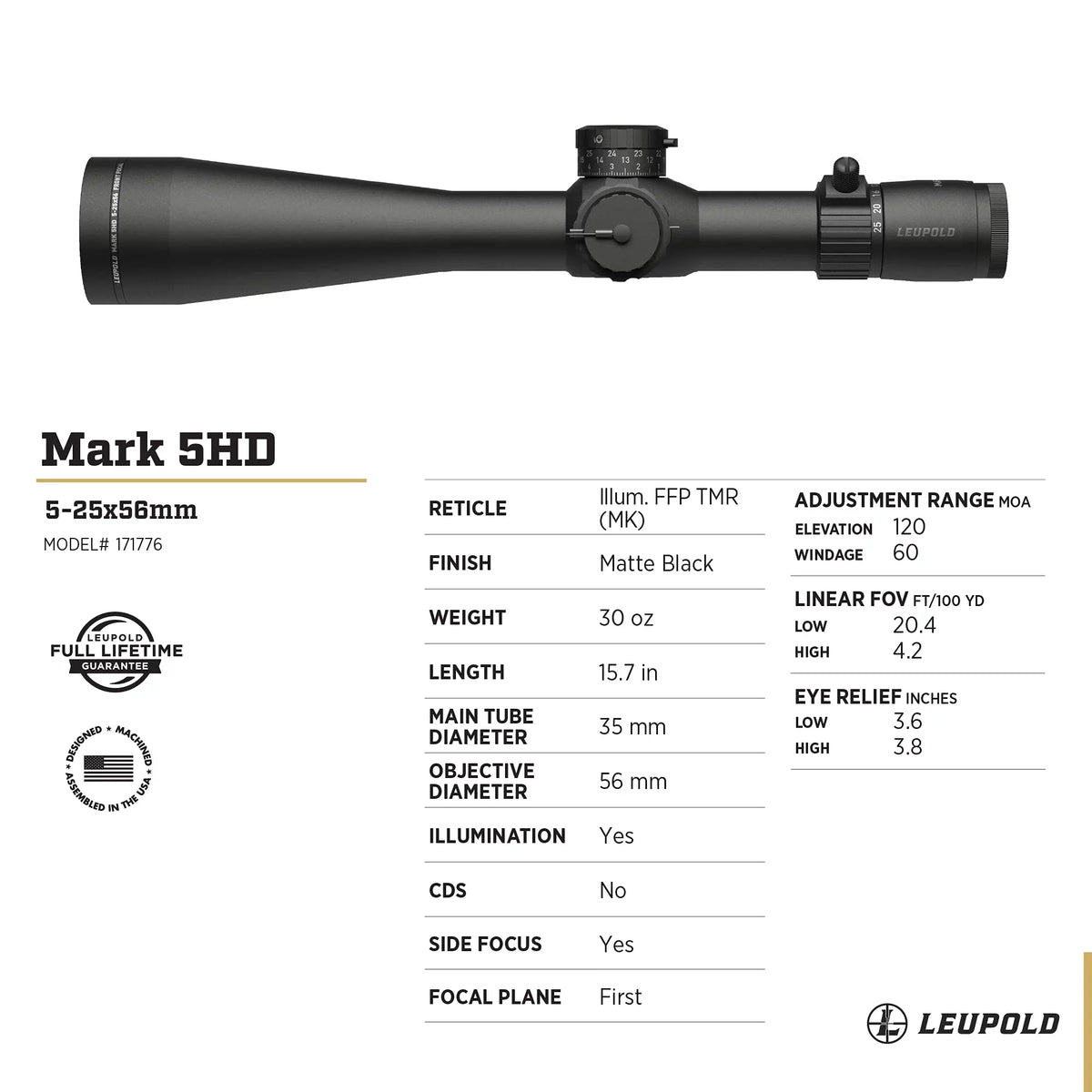 5-25x56mm Scope Mark 5HD