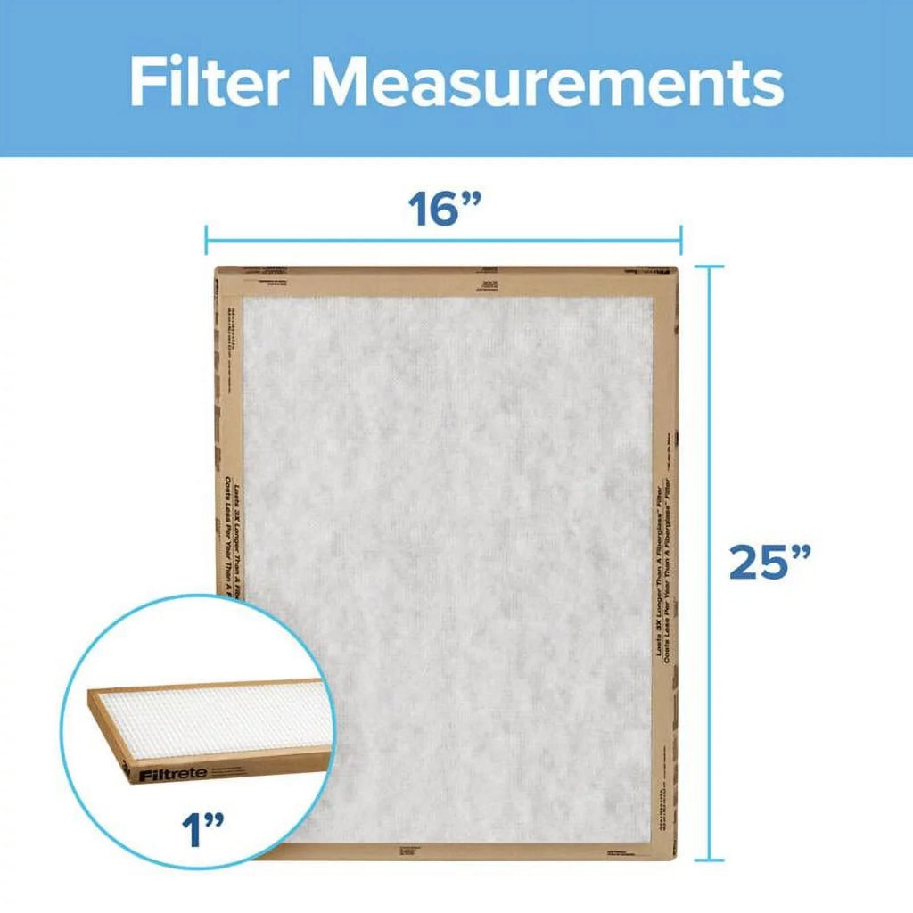 x 25" 1" Panel 16" x Air 2-Pack Flat FIlter Filtrete