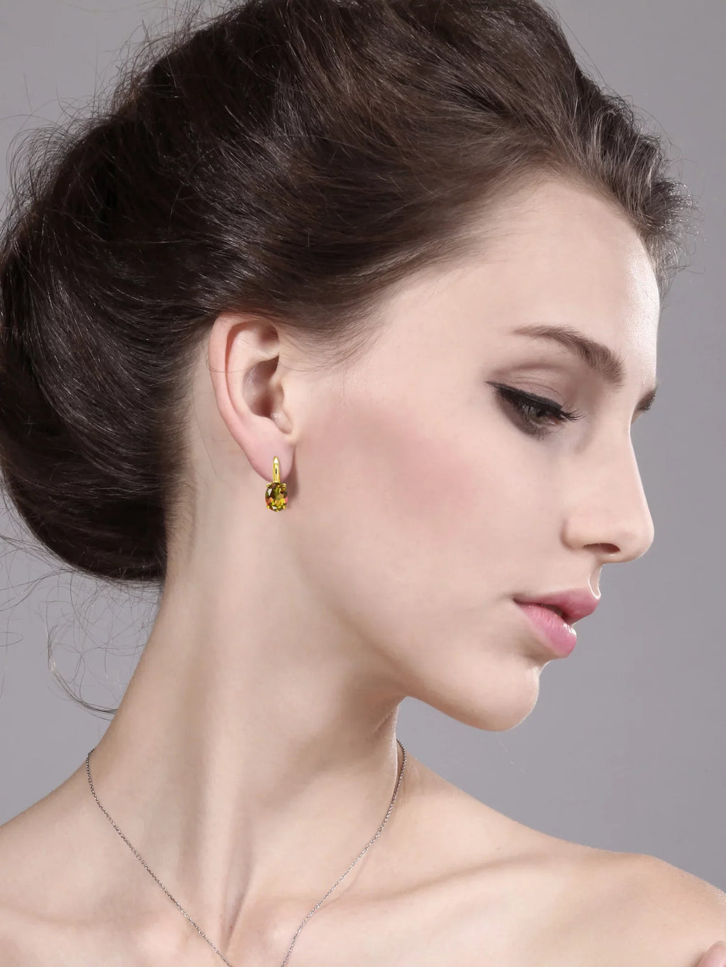 King Oval Stone Silver 9.00 Topaz Mystic Gold Yellow Gem Plated Mango Earrings Ct 18K