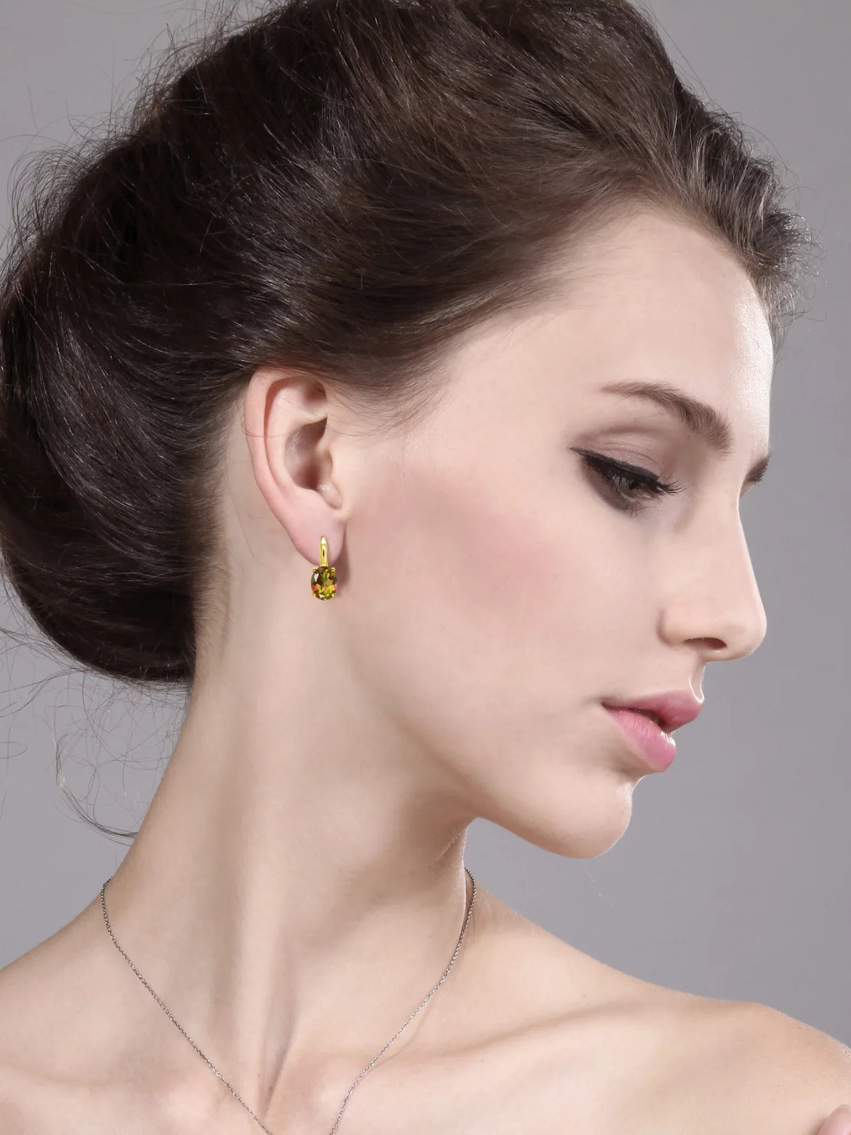 King Oval Stone Silver 9.00 Topaz Mystic Gold Yellow Gem Plated Mango Earrings Ct 18K