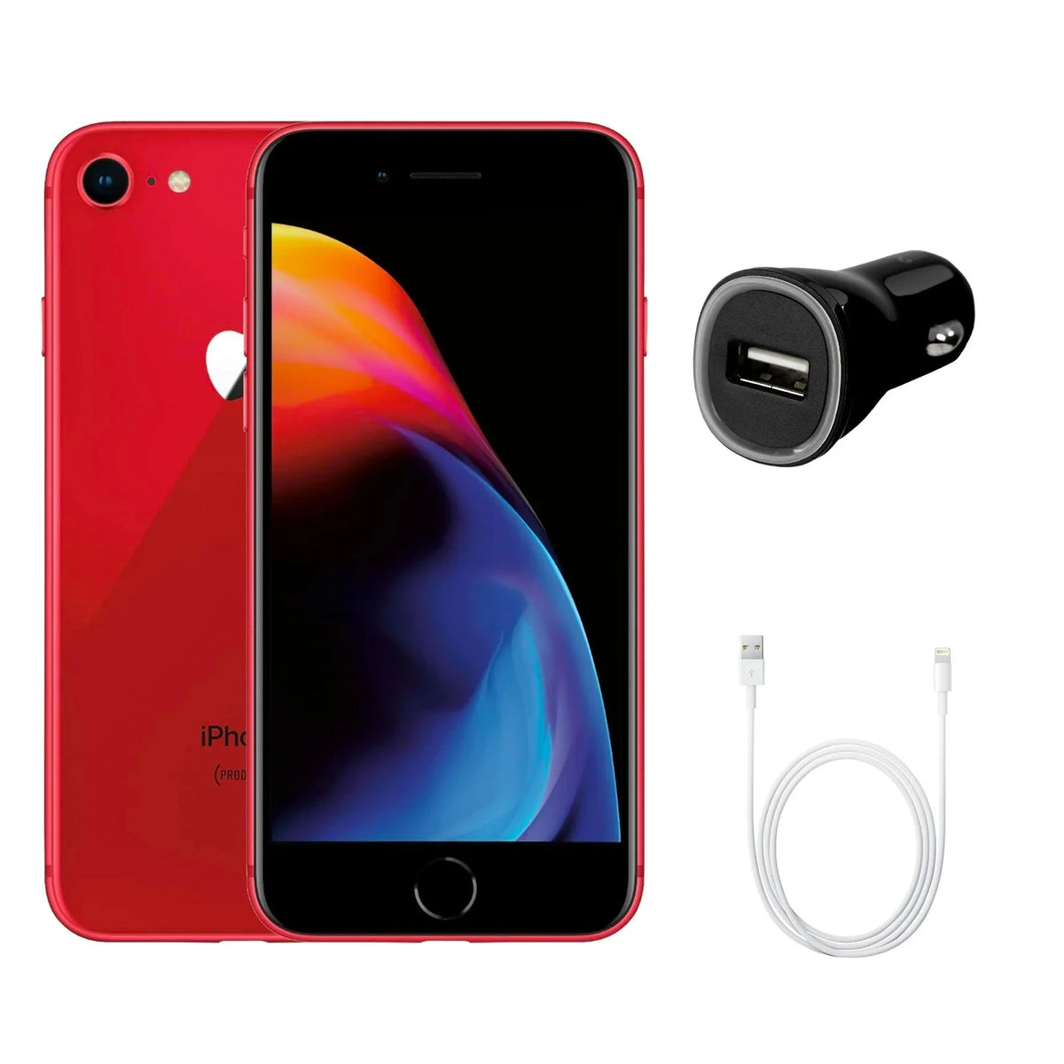 w/ iPhone Red Charger A) Fast (Refurbished) Car Restored 64GB (Grade 8 Unlocked) (Fully A1863