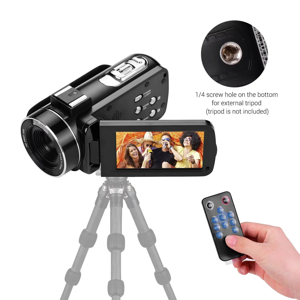 DV Function Professional Digital Video 4K 3.0 Mounting with CMOS Handheld Burst Andoer Camcorder Inch for Monitor Shoe Sensor IPS Microphone Hot -Shaking