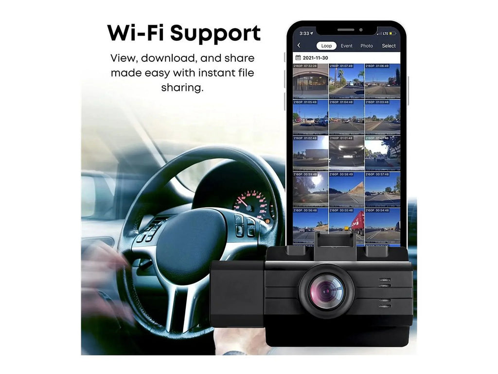 3-Channel Angle View Cabin Pro Scout - Edition View, Adesso G-Sensor Front Surveillance myGEKOgear View, Wide GOSP32G Dash - Rear Cam 2K with by