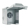 for RV MICTUNING Camper Lockable RV Outlet Amp RV Box Trailer Motorhome Travel Power 14-50R Electrical NEMA Weatherproof exterior 125/250V, Panel Power Receptacle Gray 50 Box Enclosed Plug,