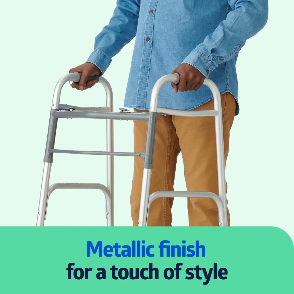 Lightweight Walker to Medline with Wheels, lbs. Frame Supports 5” 300 Aluminum Folding up