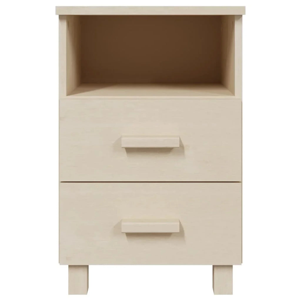 HAMAR Bedside Brown Solid Pine Wood Cabinet 15.7"x13.8"x24.4" Htovila Honey