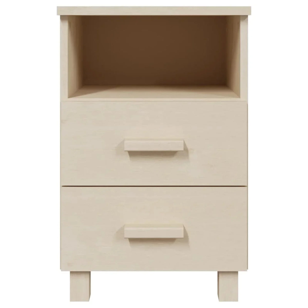 HAMAR Bedside Brown Solid Pine Wood Cabinet 15.7"x13.8"x24.4" Htovila Honey