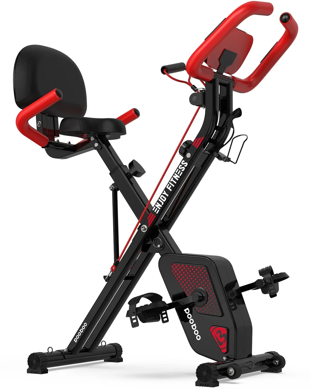 Arm Workout Exercise Quiet Exercise Resistance Bike Bikes lbs Stationary Magnetic with 3-in-1 360 Pooboo Bike Bike Home Folding Bands