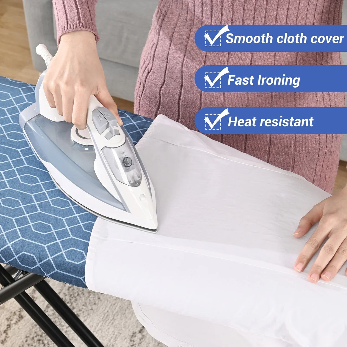 Ironing 7 Levels Rest, Stand with Adjustable Board,Iron Height,36"x13" Iron Kingrack