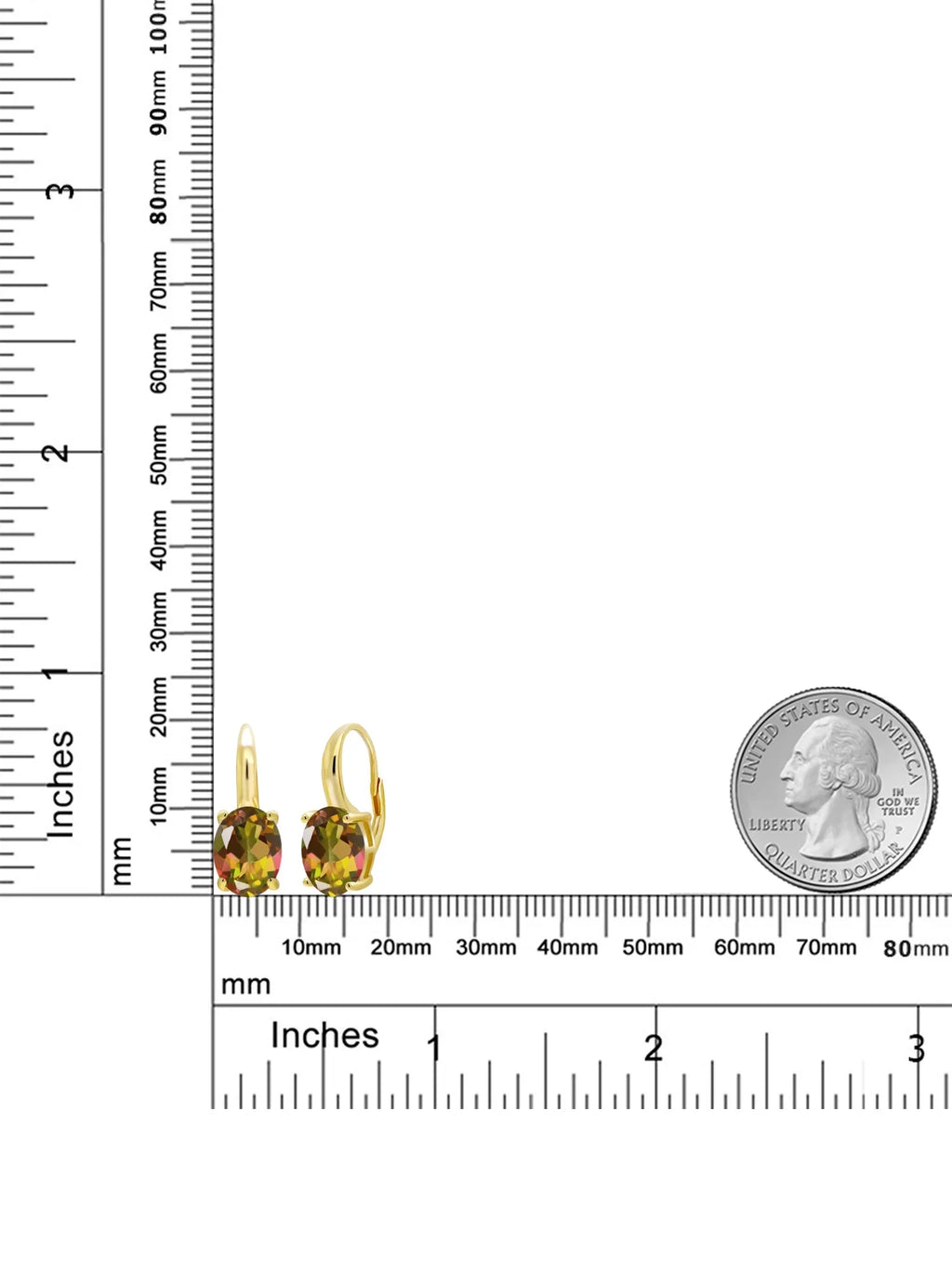 King Oval Stone Silver 9.00 Topaz Mystic Gold Yellow Gem Plated Mango Earrings Ct 18K