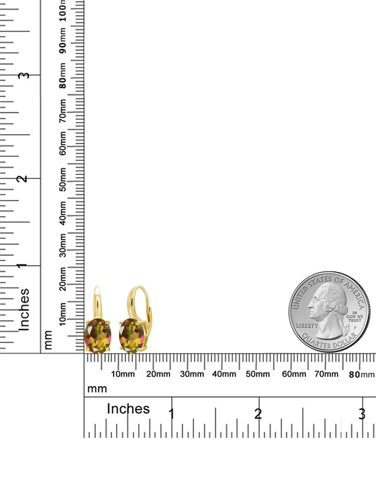 King Oval Stone Silver 9.00 Topaz Mystic Gold Yellow Gem Plated Mango Earrings Ct 18K