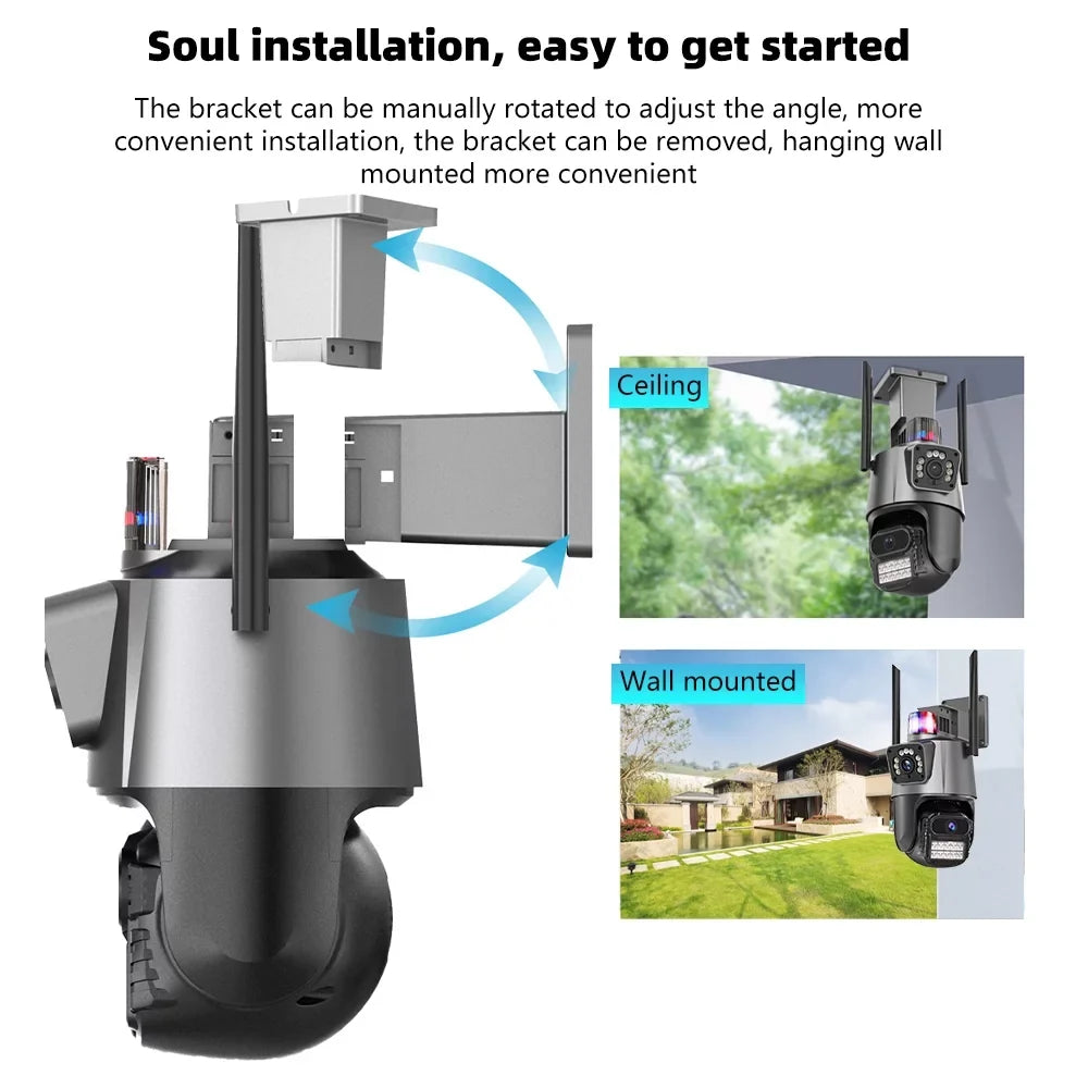 Audio 2-Way Kepeak Dual Vision, Waterproof Wi-Fi View, Security Night Home exterior 360° Surveillance Camera, Cameras Lens