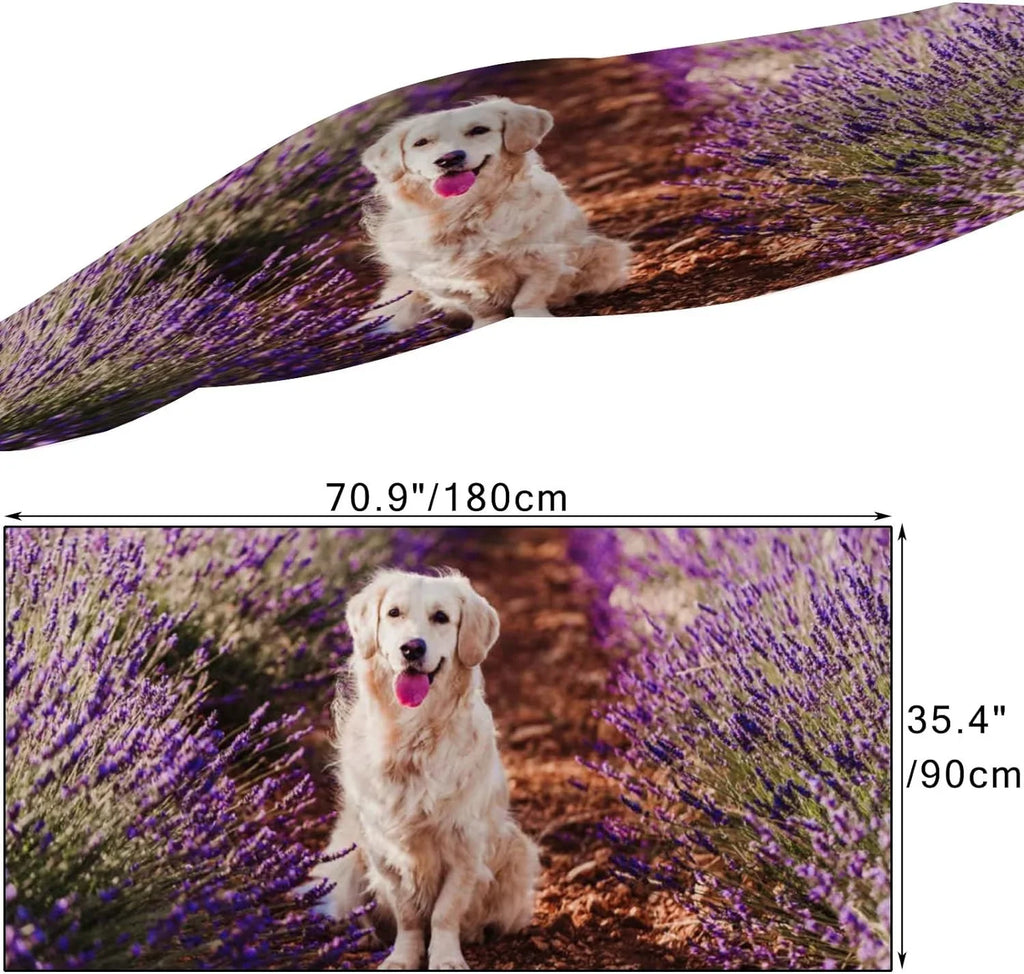 Neck Wrap Golden Lavender Women Shawl Girls Retriever for Scarves Adorable Hyjoy Lightweight Silk Field Dog Long Scarf in