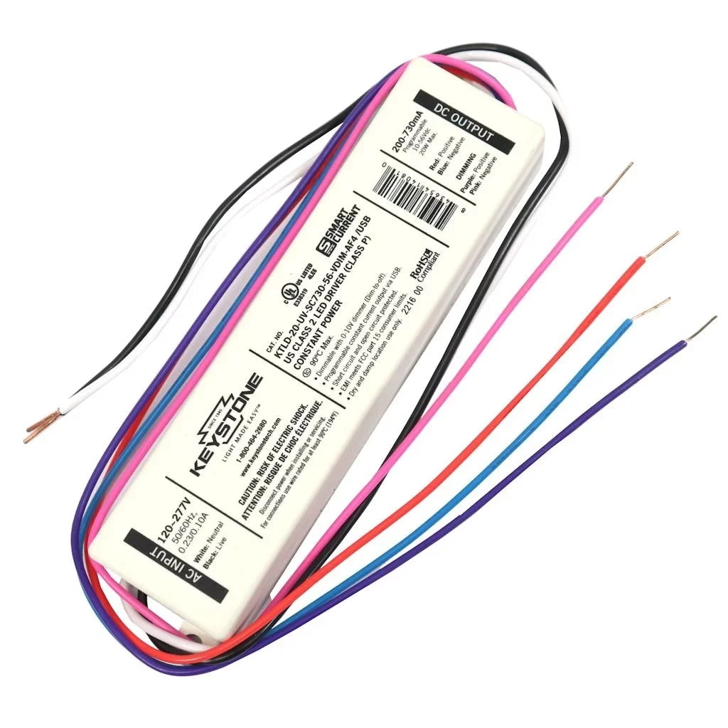 Keystone /USB) Programmable 14081 USB-C watt Driver 120/277 volt 20 (KTLD-20-UV-SC730-56-VDIM-AF4 -
