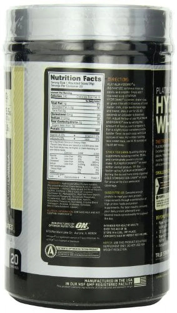 Powder, Velocity Platinum Vanilla,1.75 Protein Nutrition Optimum Hydrowhey Pound