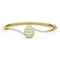 Bangle Women Bracelet 14K Diamond Cut Yellow for Real Gold K/L 0.66CT Special for Round event SI2