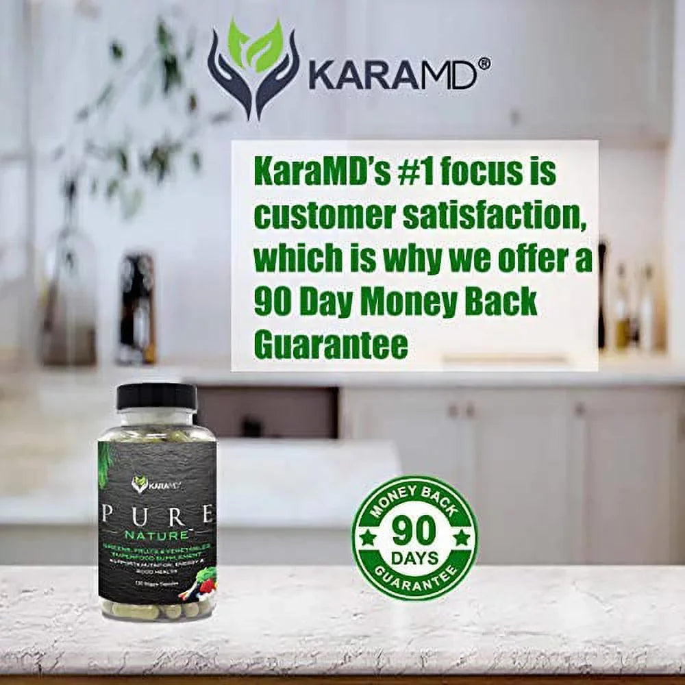 Capsules Antioxidant Nature & KaraMD Health | Greens, Vegetable Fruit Supplement Vitamins, Pure 120 | Fiber & Digestion Natural Whole Immunity Energy, | Superfood & Boost, Dr Formulated Nutrition Food
