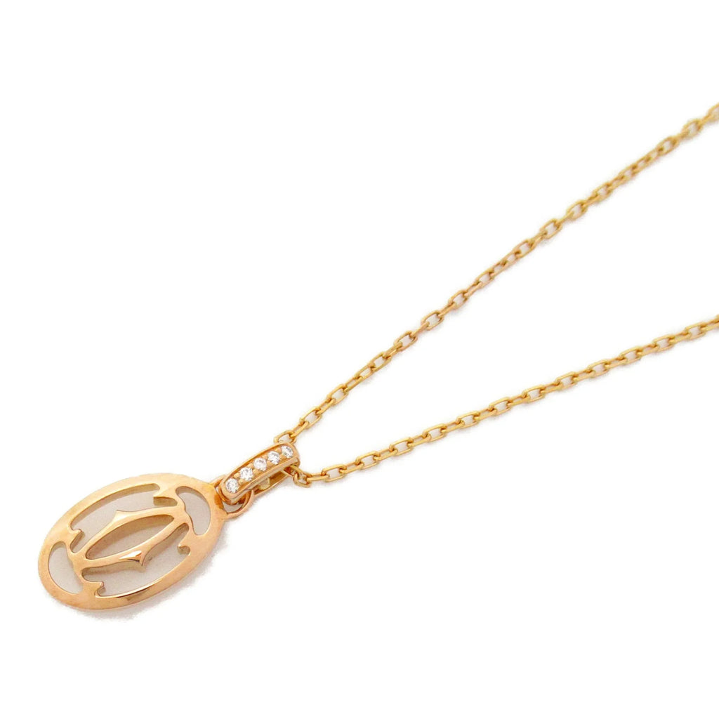 Necklace diamond K18PG(Rose Gold) Necklace Logo Clear CARTIER (Good) Clear double Pre-Owned