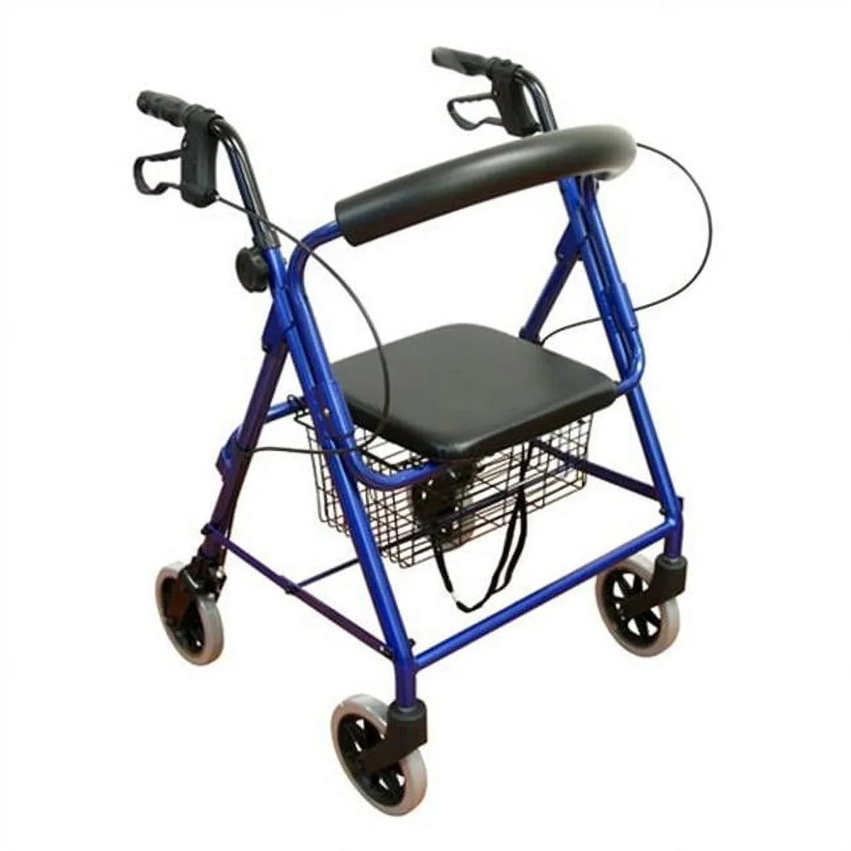 Rollator Junior with Blue, Karman Healthcare Seat, Aluminum R-4100N-BL Low Casters 6"