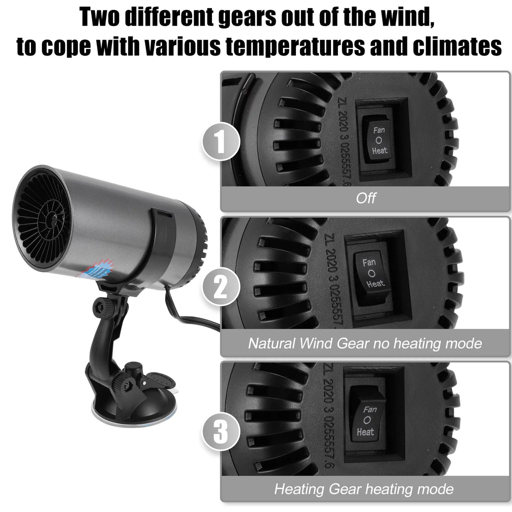 Holder 150W Unique Gray Suction Car Portable Defroster Bargains 12V with Heater Air Purifying Defogger