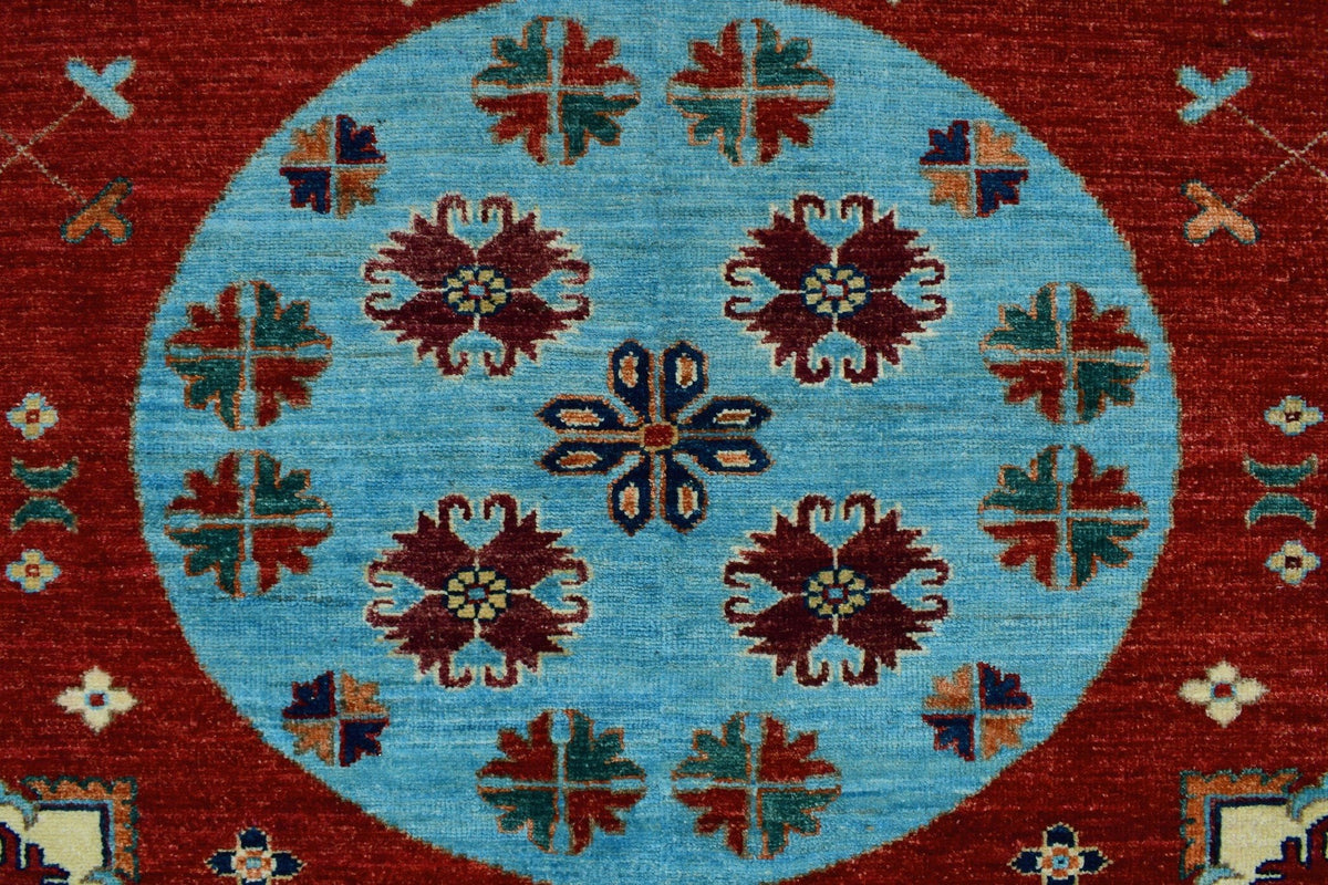 13'8" Red/Lt. Aria Blue Rug, Roselyn 9'11" x