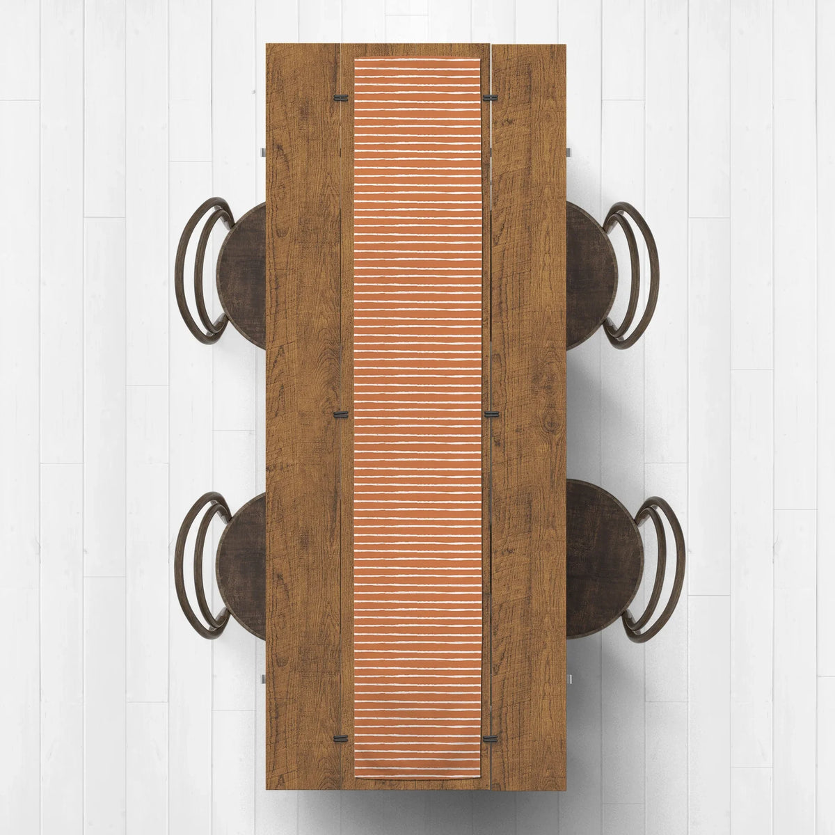 Sketch Poly Products Creative Table Runner Orange Stripes Twill 16x90
