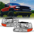 With For Headlights Pair | Tahoe 00-06 Replacement Bumper - | Lights 99-02 Corner Set Silverado AKKON Chevy Suburban Clear