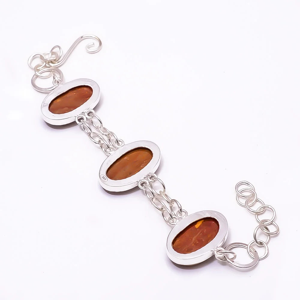 Red Silver 925 Yellow And Yellow Adjustable B_9205_388_49 And Bracelet Red Bracelet And Yellow 7.99", Red -Indonesia Jasper Jasper Plated