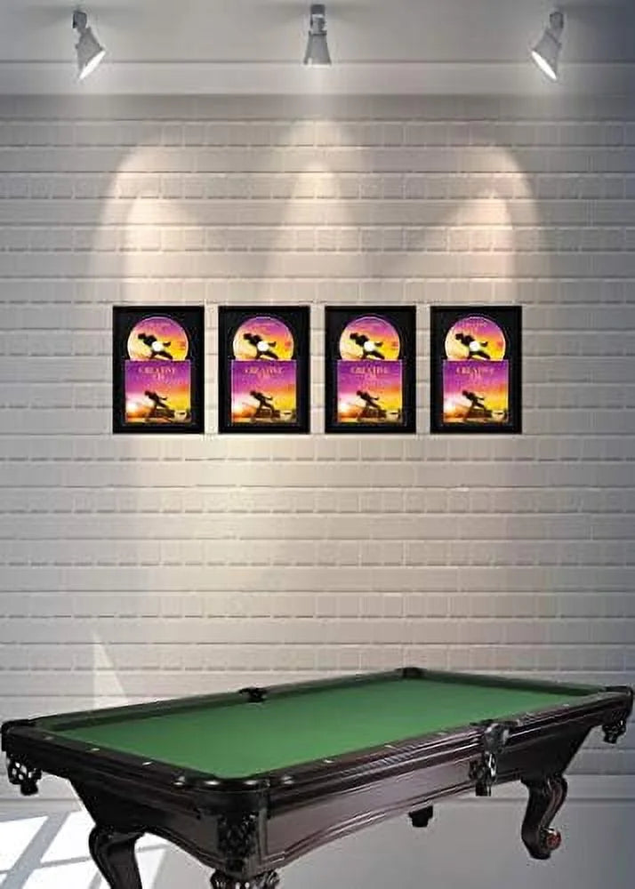 And Black-Black Music X Matting Disc Dia. 7/8-Inch Jukebox With Wall Displays 4 12" Frame Self Hanger Art Double Cover Standing