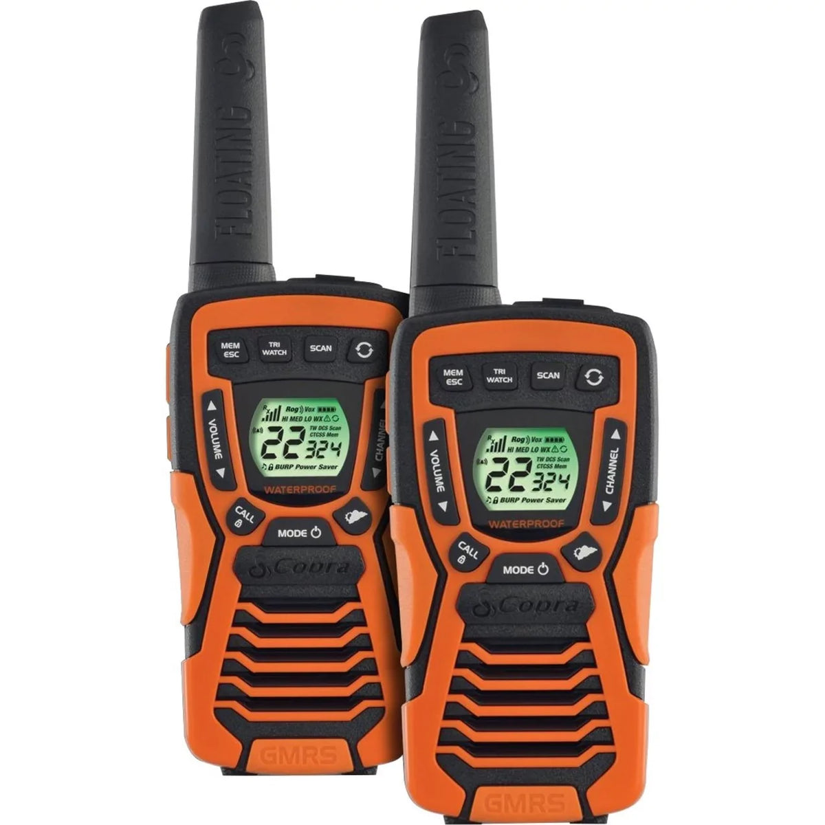 Way 37-Mile Walkie FLT Range Pack Two Rechargeable, Floating Waterproof, ( VOX NOAA with Alert COBRA to climate Radio up 2 Talkies- ) Long ACXT1035R &
