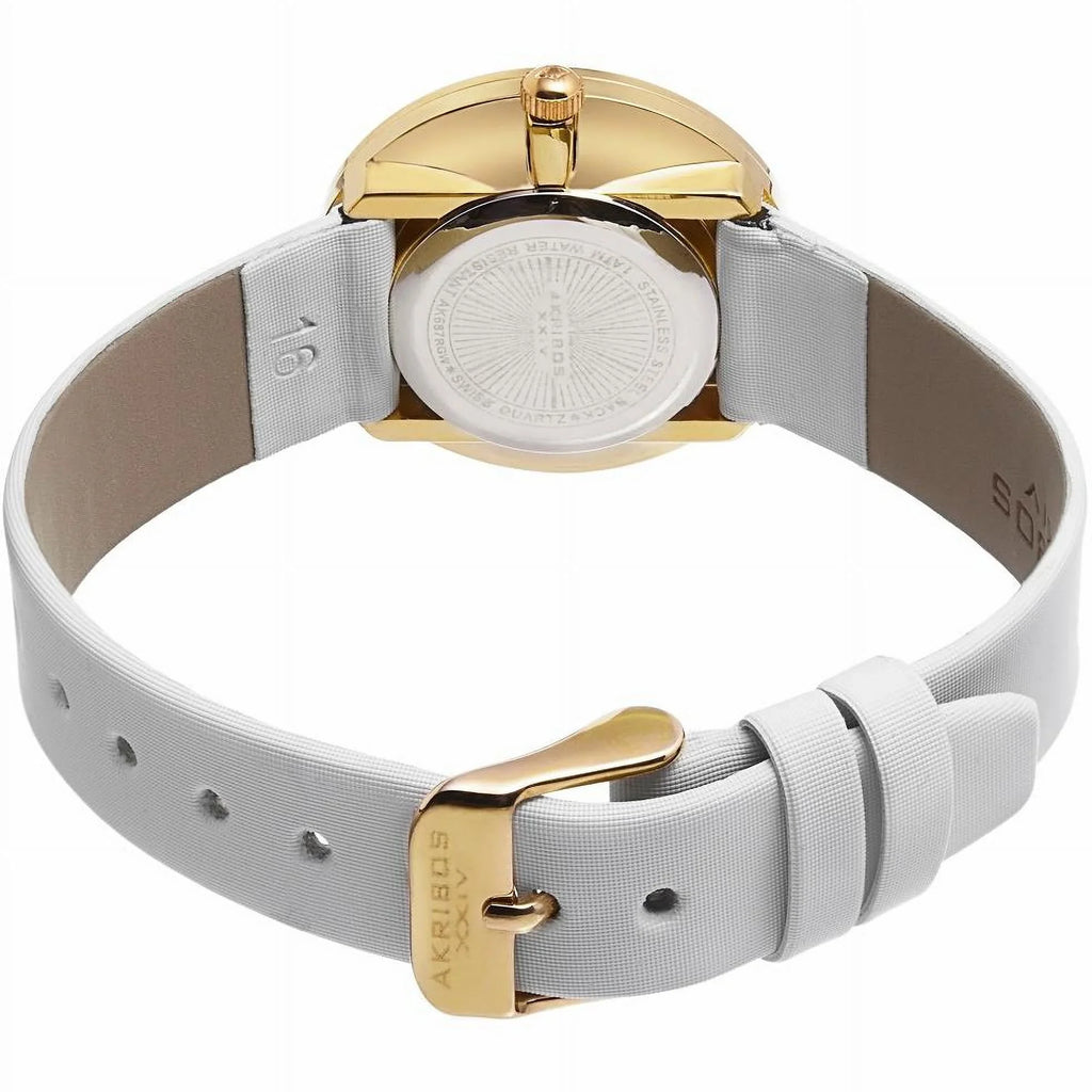 Dial Diamond Quartz Womens Strap MOP Satin Watch AK687YGW Swiss