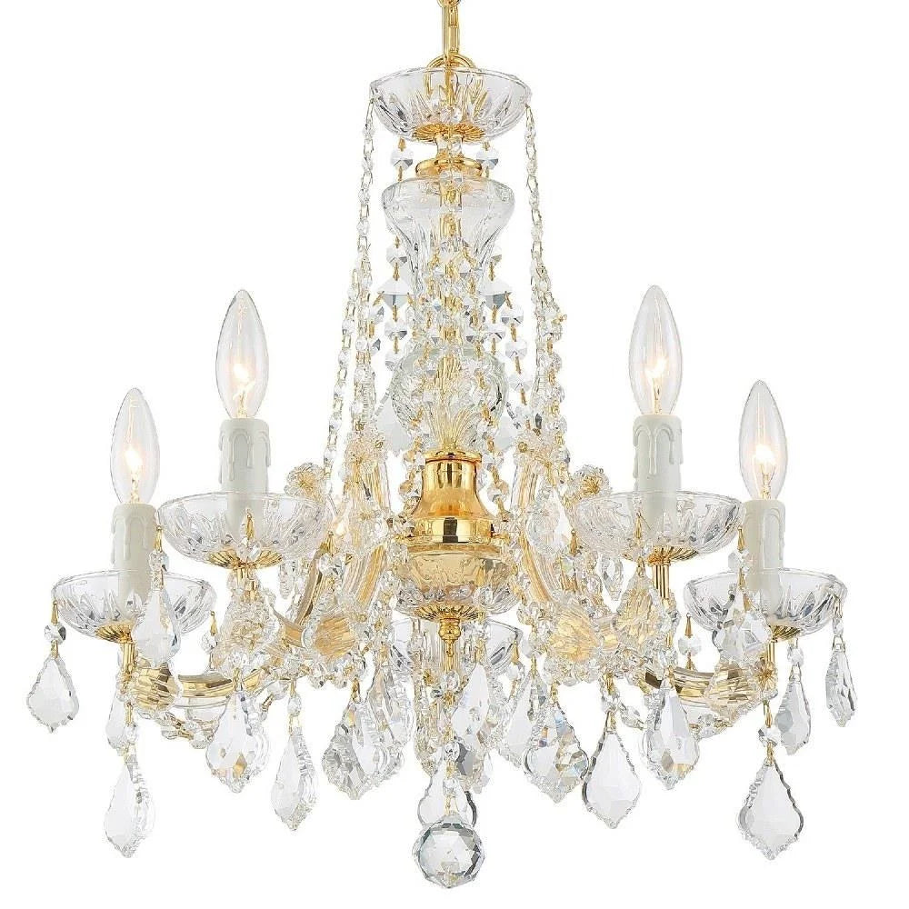 19 Street Type-Gold Spectra Crystal Chandelier Home inches Finish Minimalist 20 Mini By in Wide High-Swarovski design Five Light Bailey inches