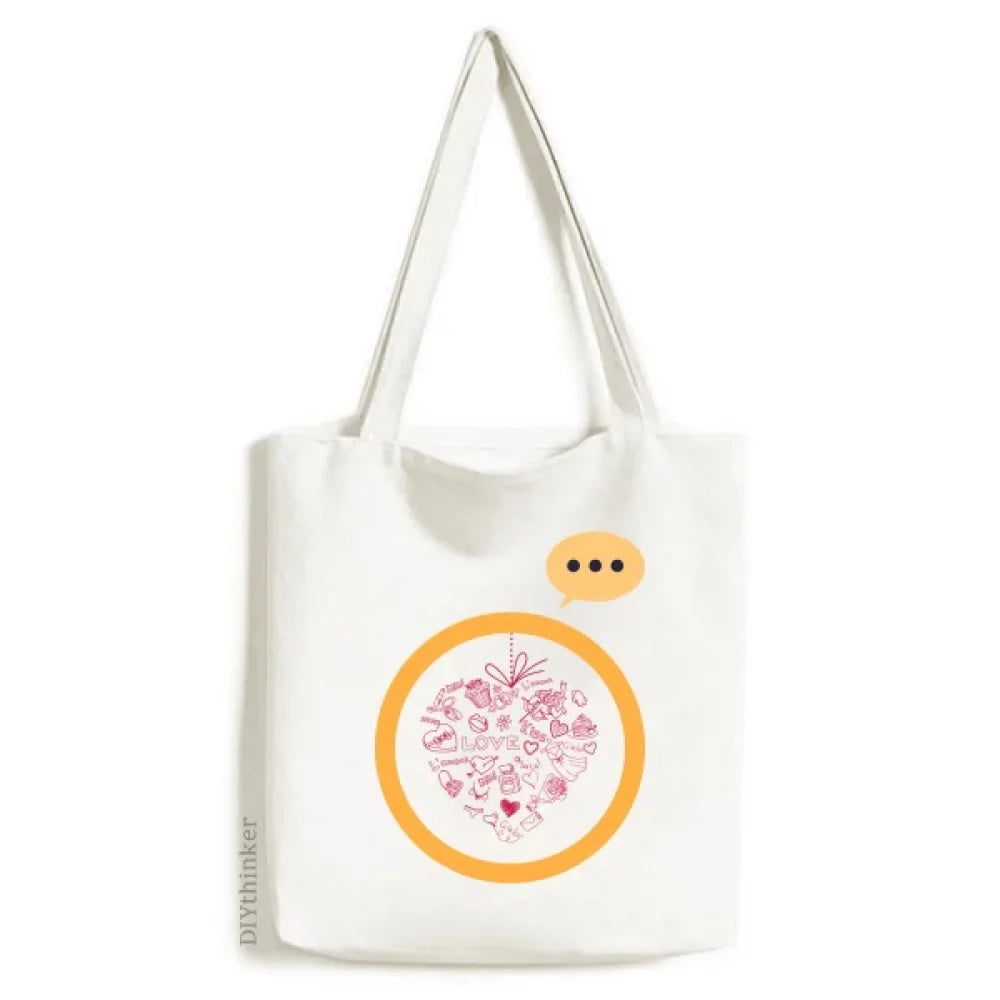 Expression Day Shaped Bag Angel Shoulder Heart Canvas Red Valentine's Tote Sack