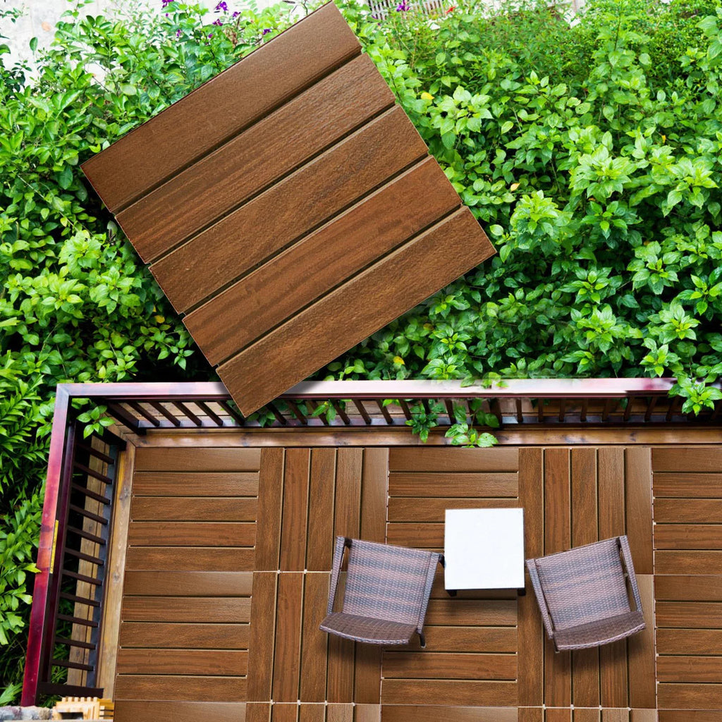 Balcony Garden Indoor Flooring Interlocking Balcony Walkway exterior Interlocking for Deck Outside Puzzle Tiles Wooden Flooring Flooring