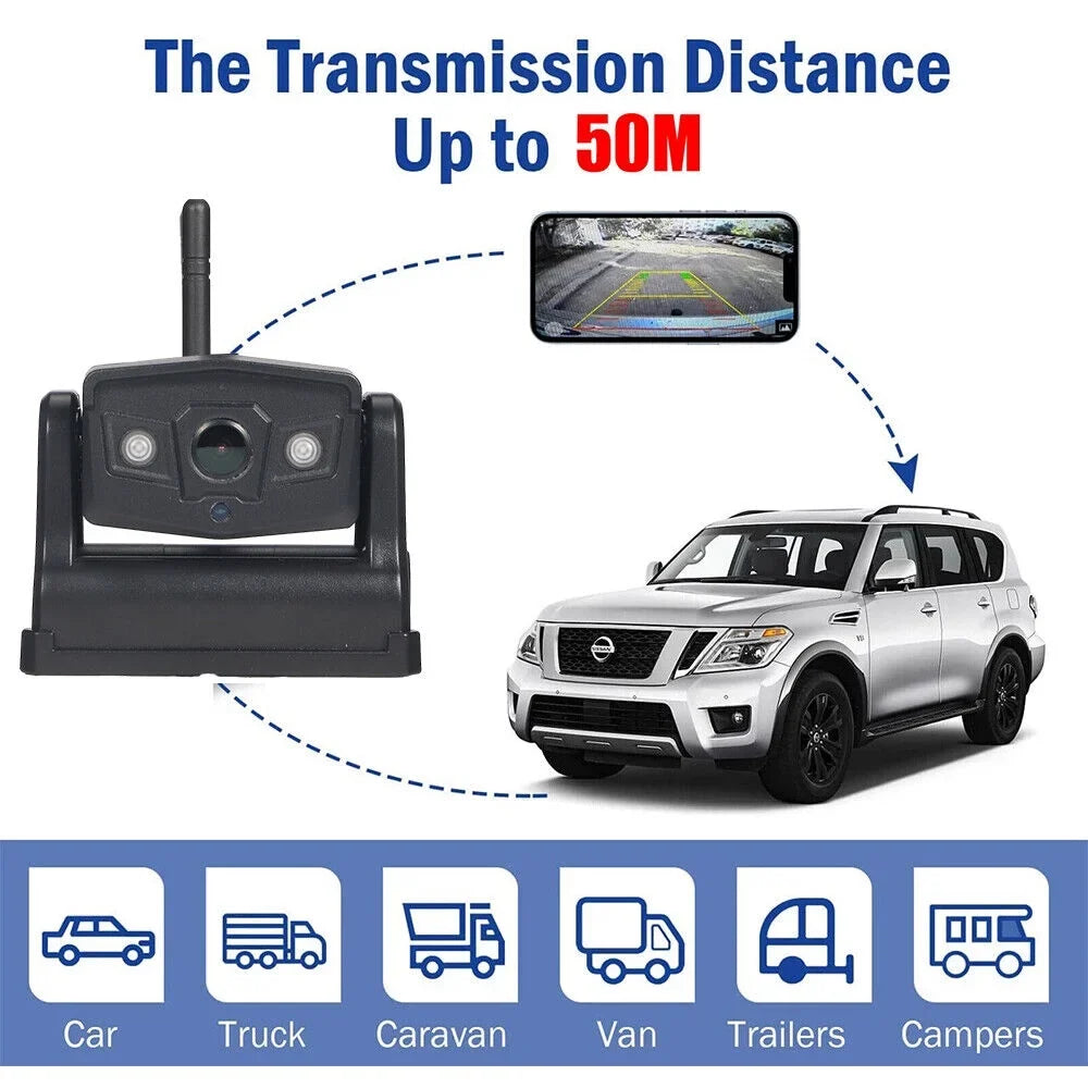 Camera, JahyShow View, Reliable Wireless WiFi 9600mAh Backup Front/Rear Battery Magnetic for