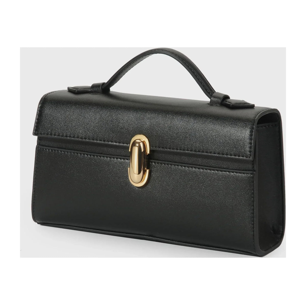 Partner for Women Black Qi Top Handbags in Pochette Leather Handle Bags The Symmetry