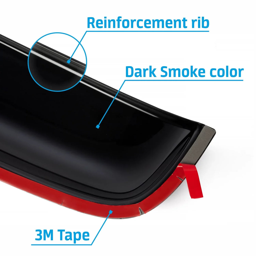 Deflector Guard/Rain - SR01001 Wind Roof Moonroof Moonroof CLIM Incredibly Visor Sunroof, Sunroof Guard - Guard Universal Shade Tape-On Visor - Top 35.6" Durable Profile Wind Adhesive ART Low