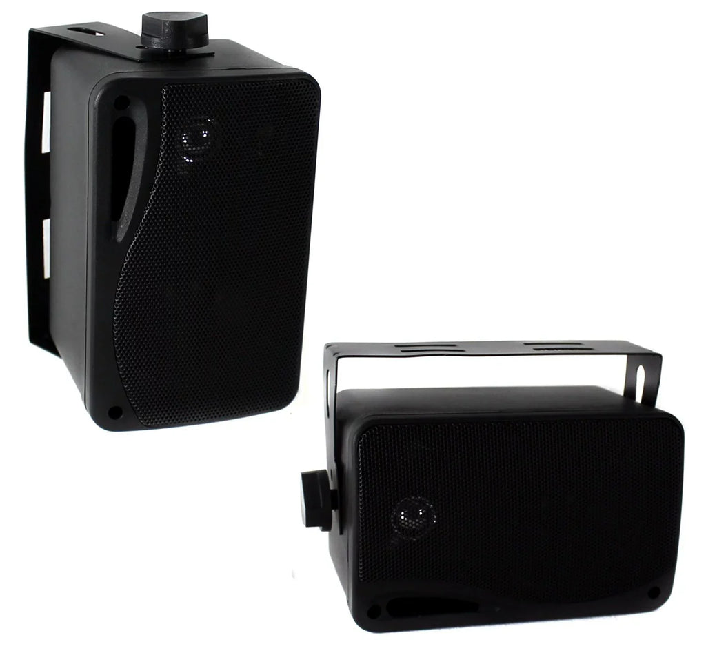 Proof Foot Speaker 16-Gauge 200 Audio 3-Way PLMR24 (Black), Wire Pyle 50 x Speaker System Marine climate 3.5'' and Watt 4 Enrock Box New Mini