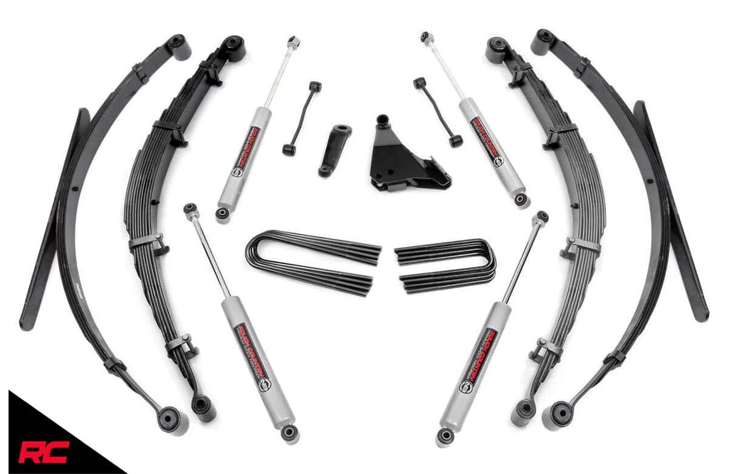 F250 Suspension 6" 1999-2004 Kit F350 (fits) Country Lift Duty Shocks includes Rough 4WD System N3 49730 Super