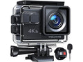 GA100 with Control, Wide Batteries 170° EIS, Camera, Accessories Mount and Camera Remote 4K 20MP Kit Angle 30FPS, Dual Waterproof 2x1050mAh 40M Microphone Camera Action Underwater Helmet WiFi