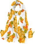 Scarf Wrap Leaves Shawl Lightweight for Long Pumpkins Scarves Women Girls Hyjoy Maple Silk Neck