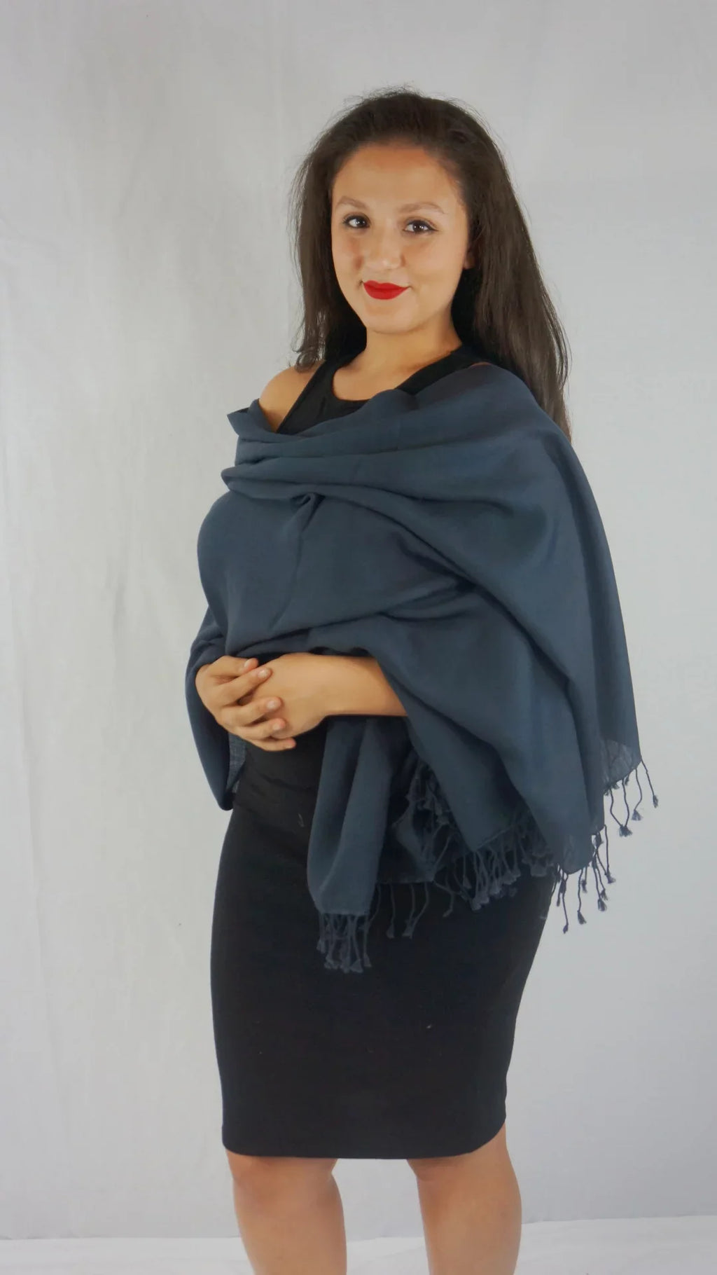 (Dark Shawl/Shawls/Scarf/Scarves/Wrap/Stole/Muffler/Cape/Ruana/Blanket/Throw/Pashmina Charcoal Scarf/Wool/Silk Shawl/Cashmere Shawl) Regular