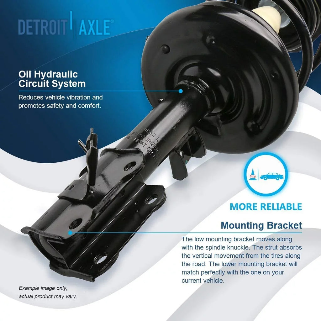Install Quick Struts Front 2009 Spring Detroit Shock Struts Complete Assembly Rear for 2 Axle 2 Shock 2008 Replacement 2007-2013 - 2010 Absorbers w/Coil 2011 Struts Nissan Absorbers Altima Ready