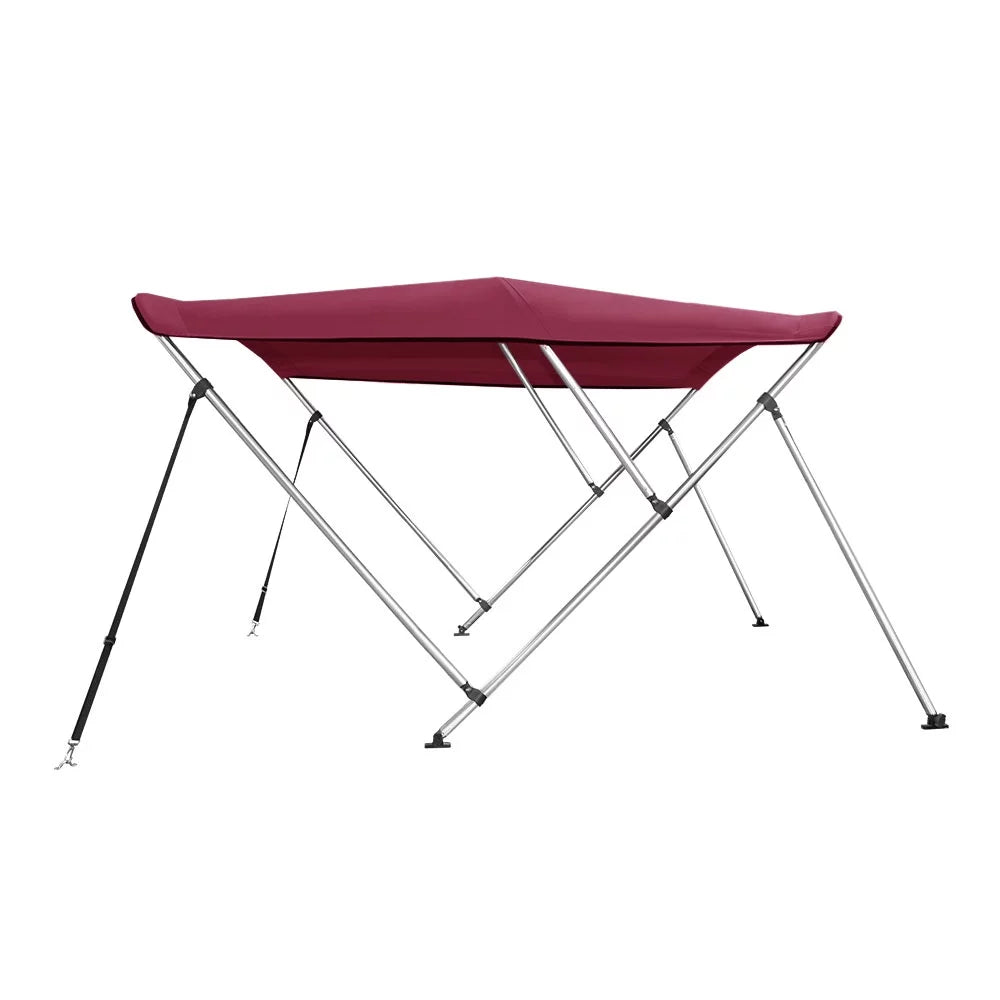 x Bow 78" 73" Poles Boat High Rear 6' Bimini - 3 Top Cover W L 46" ft. BURGUNDY