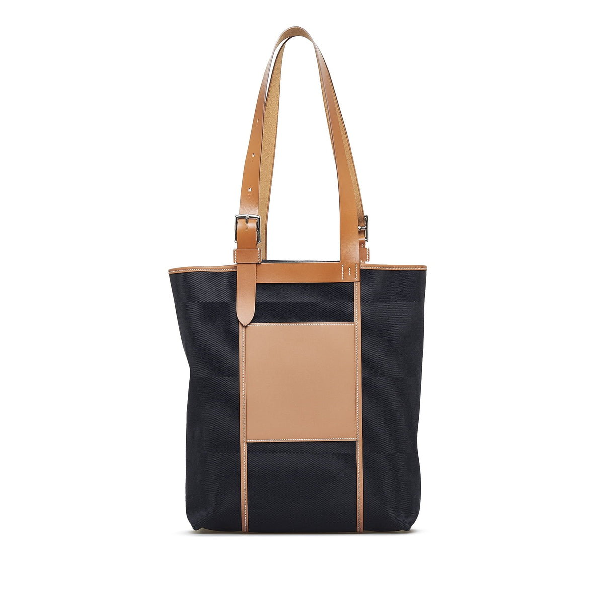 Fabric Canvas Pre-Owned Etriviere Unisex Black Hermès Goeland Pocket (Good) Toile 27 Tote Authenticated Bag