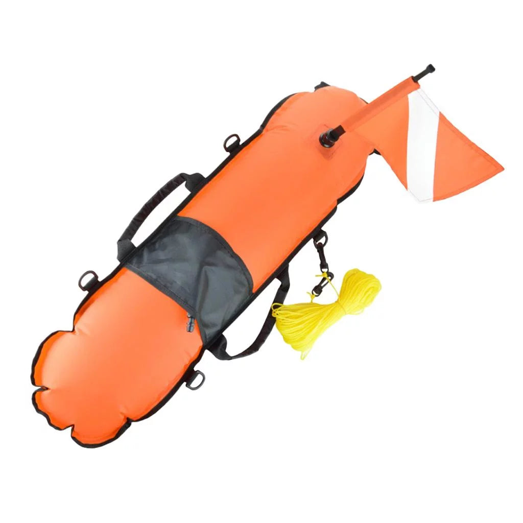 with Visible D-, Buoy High Inflator Scuba , Freediving Safety Float 20m Oral Flag, Diving Diver Snorkeling, Spearfishing,
