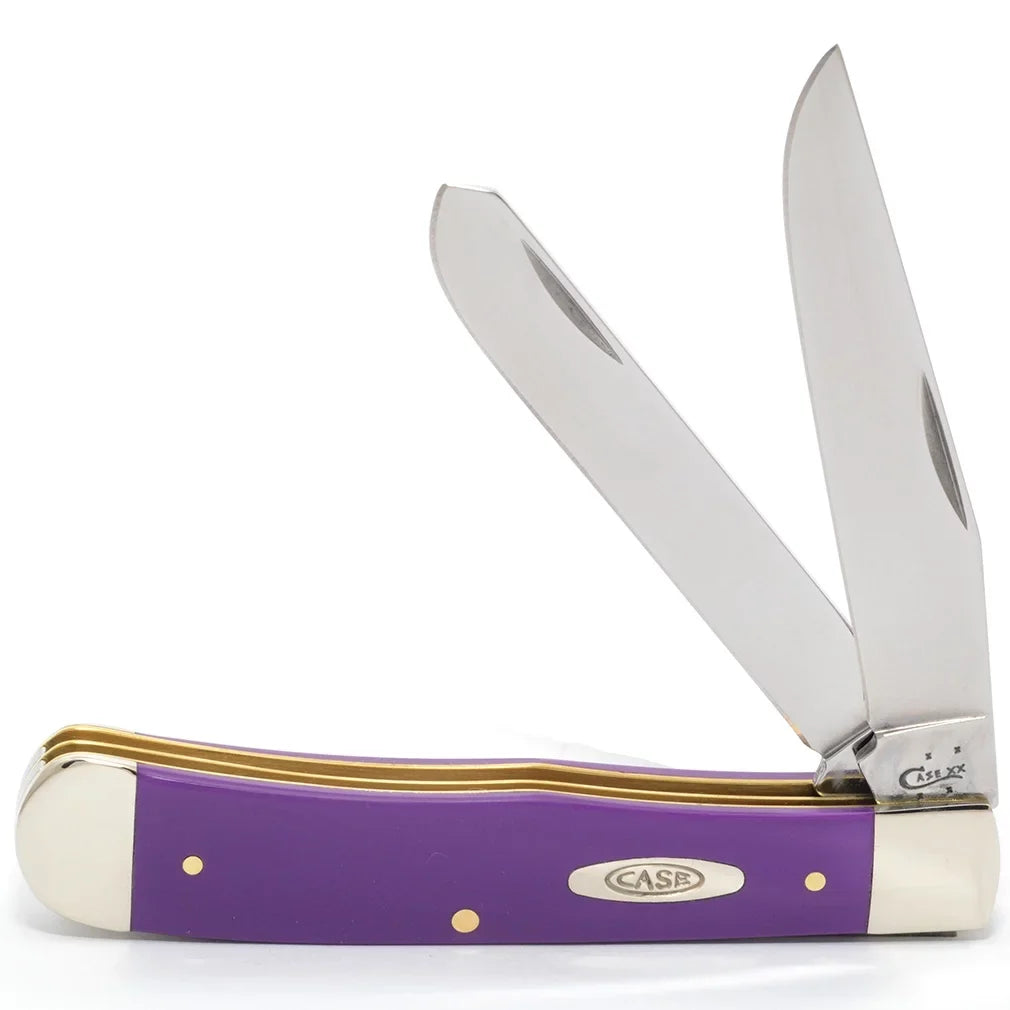 Pocket SS) PURPLE Case Knife SMOOTH SYNTHETIC XX WR TRAPPER(4254 22464