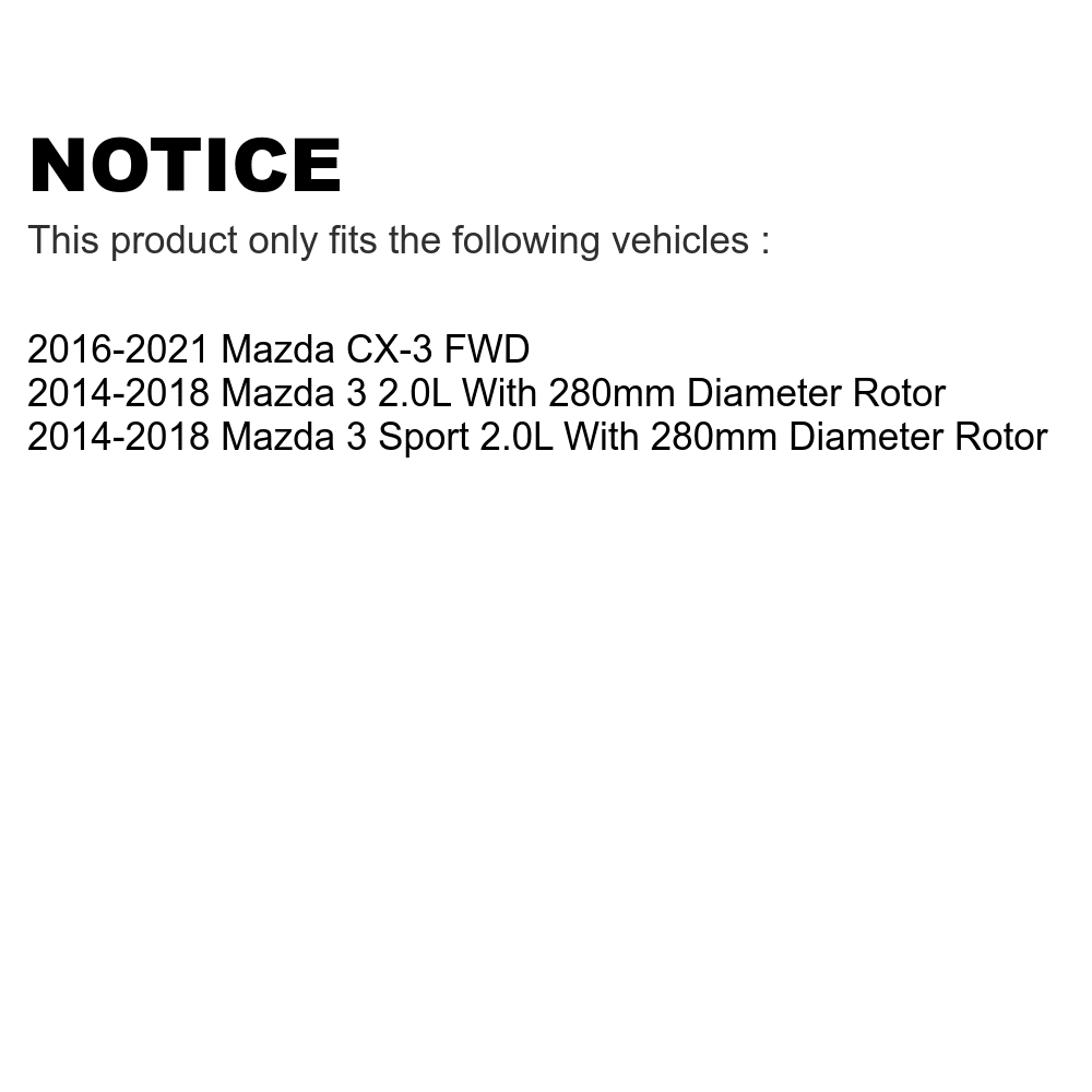 Rotors Disc 3 Pair Mazda Sport CX-3 Coated Brake For Front KG-100360